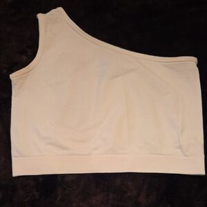 Helmut Lang Off-White One-Shoulder Tank Top
